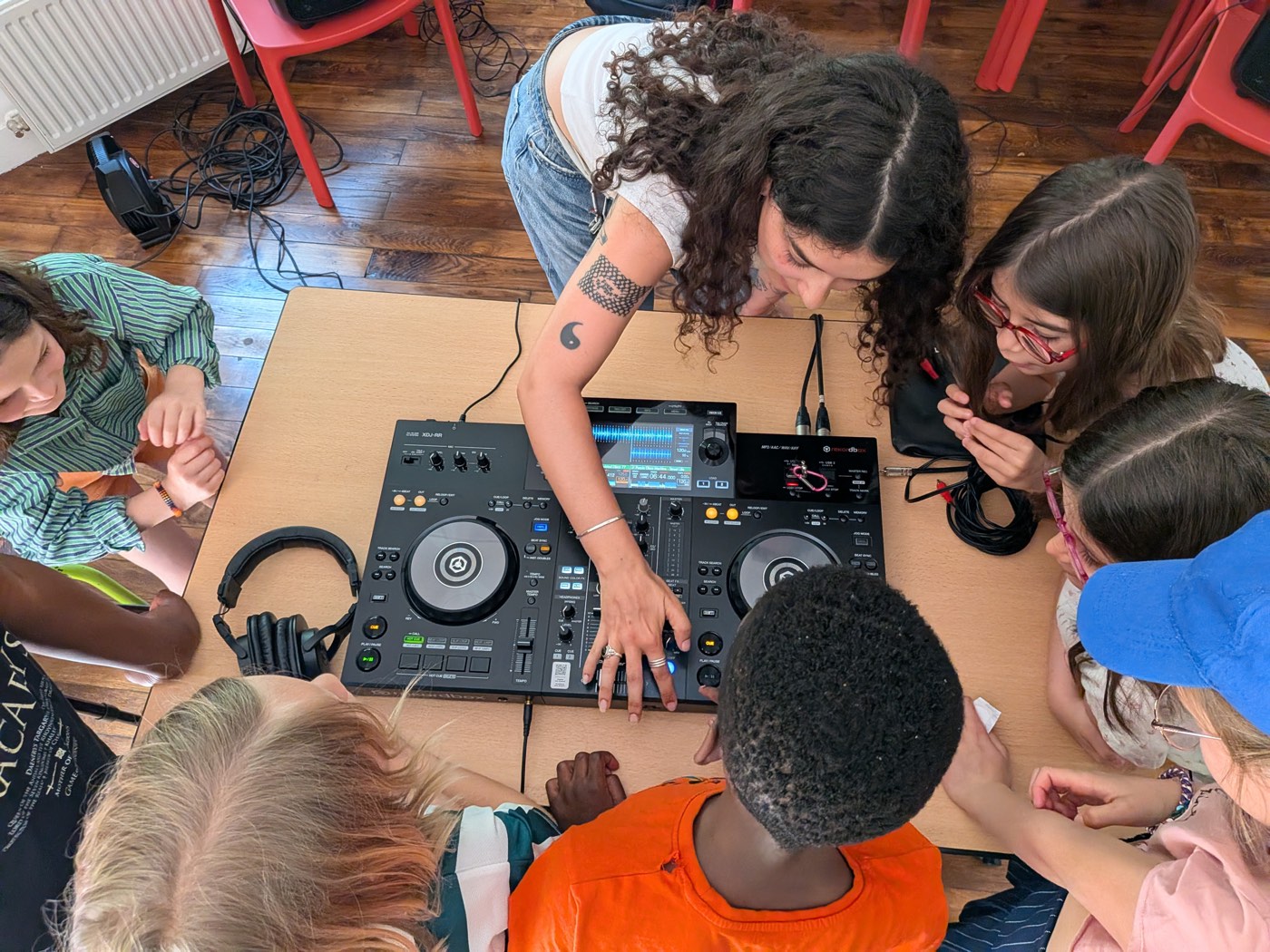 Vue du dessus de l'atelier autour de la platine
